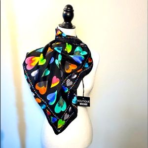 Moschino Silk Scarf Love Hearts